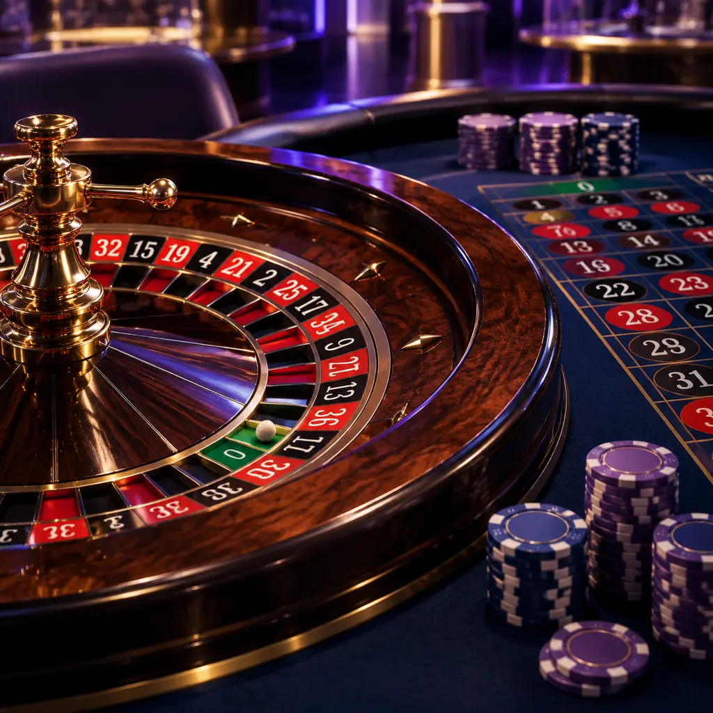 Roda roulette dan bidang taruhan